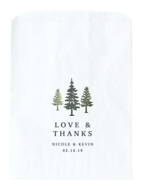 Tall Pines Wedding Thank You Favor Bag