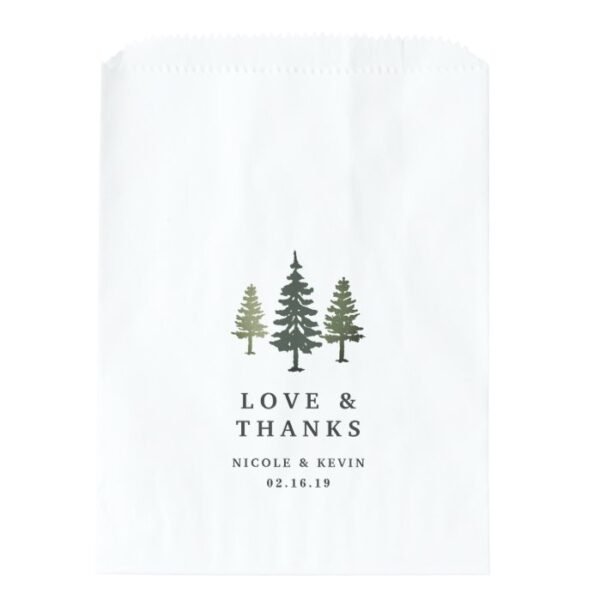 Tall Pines Wedding Thank You Favor Bag