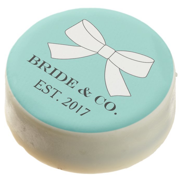 Teal Blue Bride Glam Tiara Bridal Shower Party Chocolate Dipped Oreo