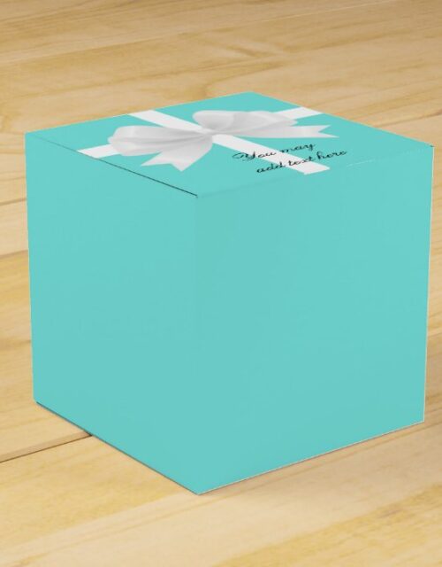 Teal Turquoise Blue & Bow Wedding Favor Box