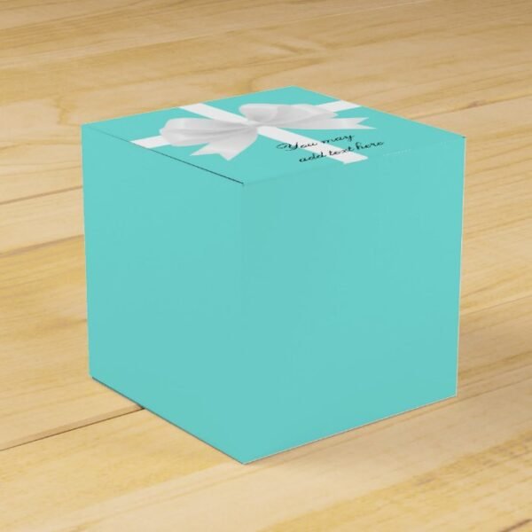 Teal Turquoise Blue & Bow Wedding Favor Box