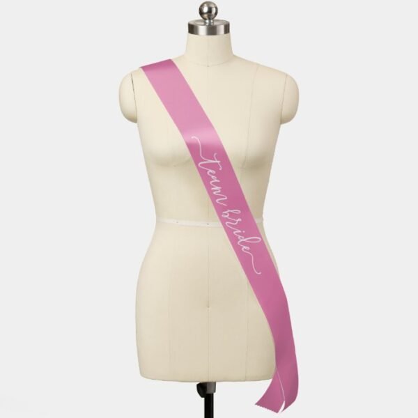 Team Bride Bridal Shower Pink Bachelorette Party Sash