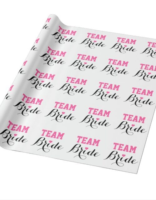 Team Bride Pink Heart Wrapping Paper