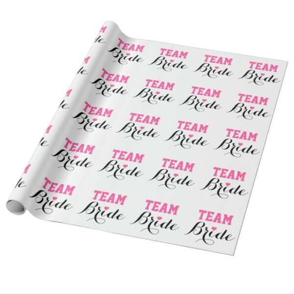 Team Bride Pink Heart Wrapping Paper