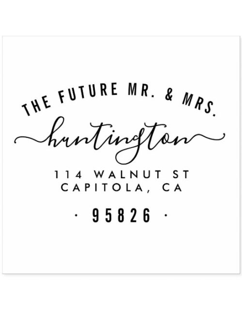 The Future Mr & Mrs Typography Return Address Rubber Stamp