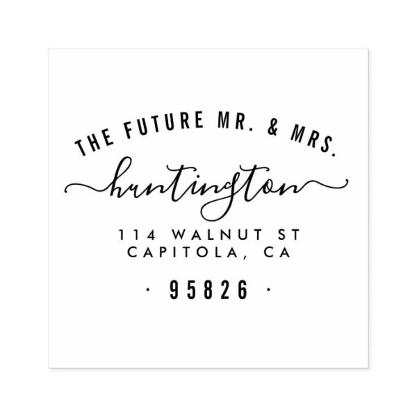 The Future Mr & Mrs Typography Return Address Rubber Stamp