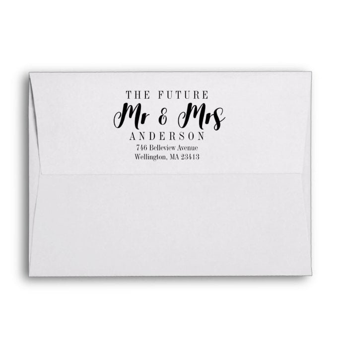The Future Mrs and Mr 5x7 Envelopes Return Address