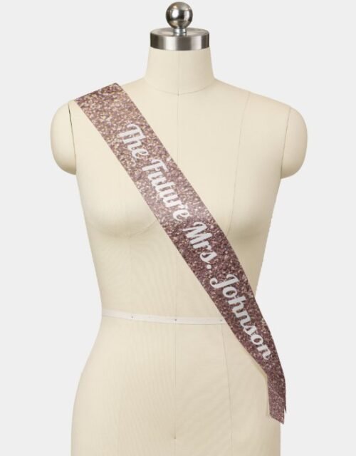 The Future Mrs. Bachelorette Sash Pink Glittter