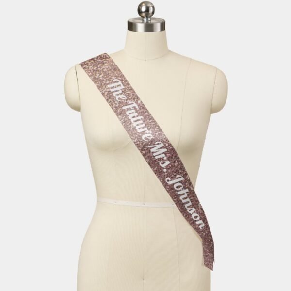 The Future Mrs. Bachelorette Sash Pink Glittter