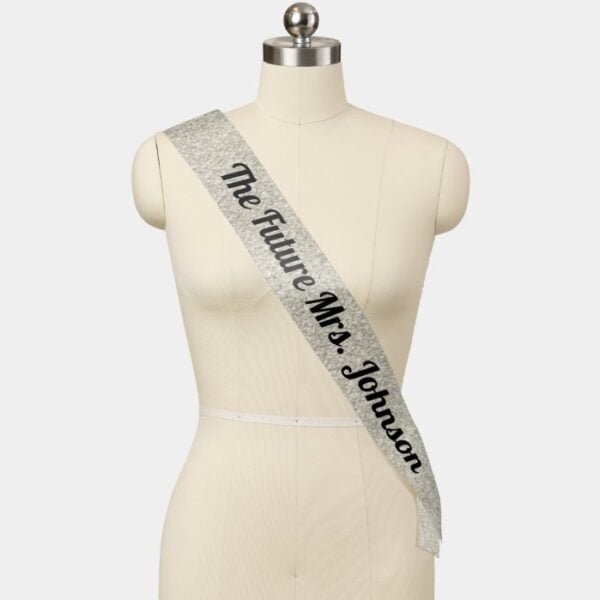 The Future Mrs. Bachelorette Sash Silver Glittter