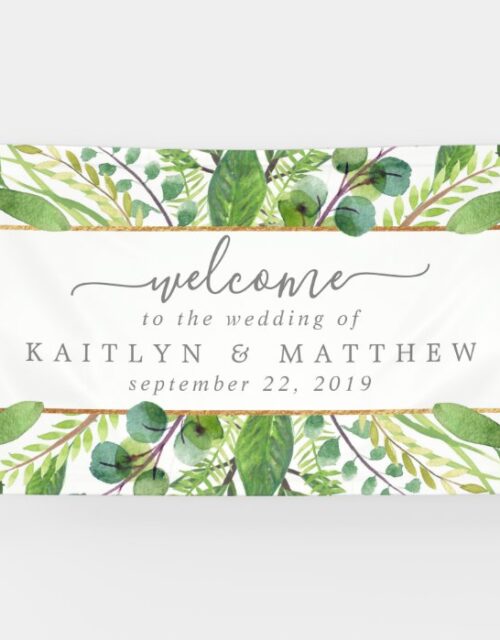 The Greenery & Gold Wedding Collection Banner