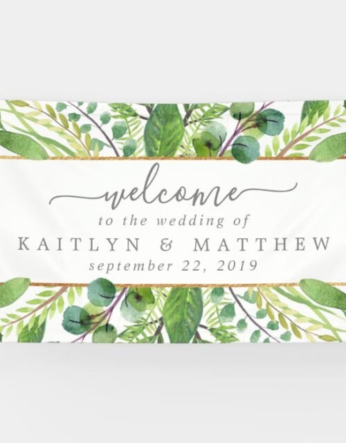 The Greenery & Gold Wedding Collection Banner