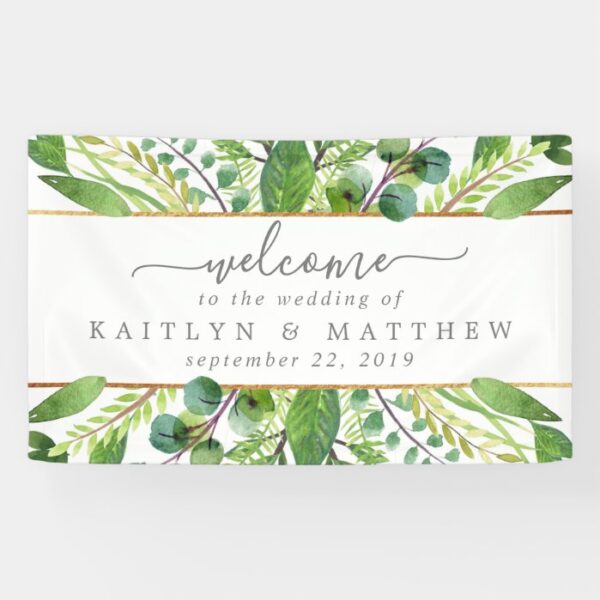 The Greenery & Gold Wedding Collection Banner