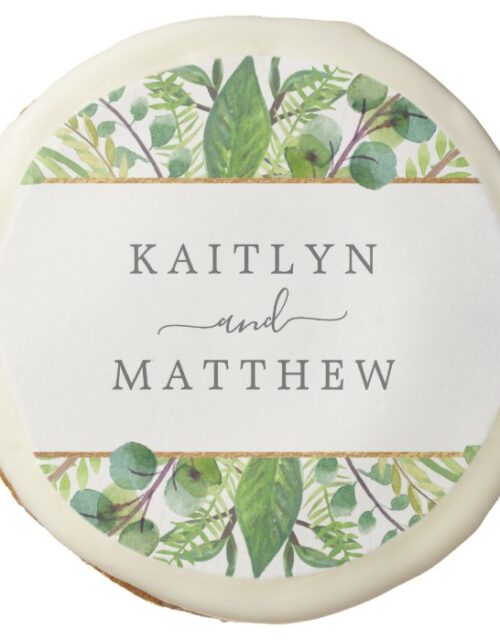 The Greenery & Gold Wedding Collection Sugar Cookie