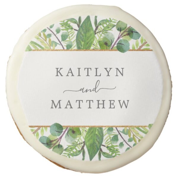 The Greenery & Gold Wedding Collection Sugar Cookie