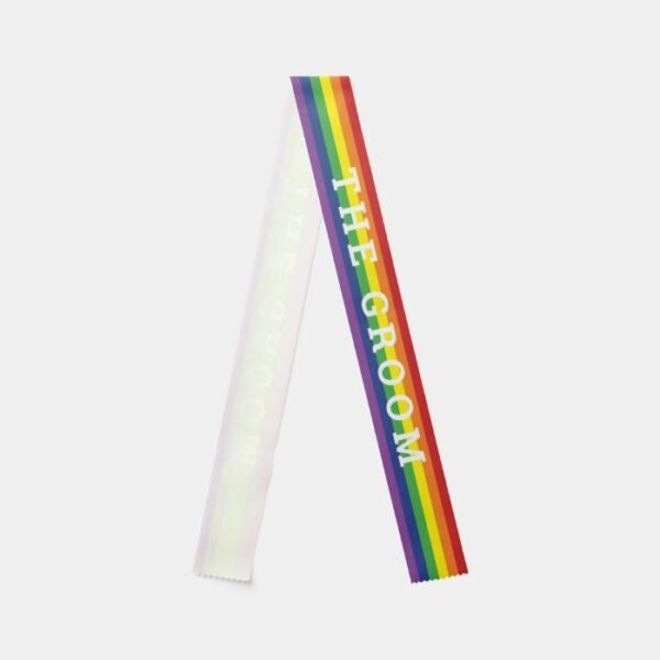 The Groom Rainbow Gay Bachelor Party Sash