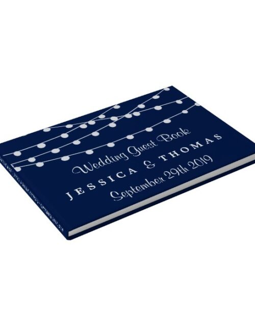 The String Lights On Navy Blue Wedding Collection Guest Book