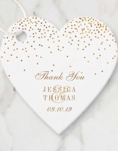 The Vintage Glam Gold Confetti Wedding Collection Favor Tags