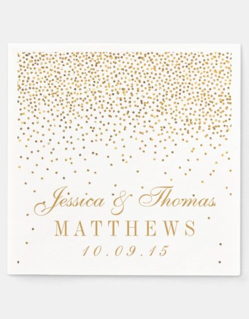 The Vintage Glam Gold Confetti Wedding Collection Paper Napkins