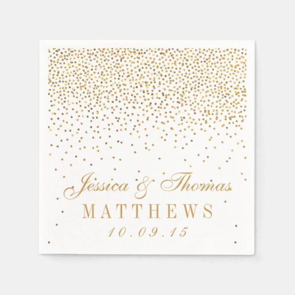 The Vintage Glam Gold Confetti Wedding Collection Paper Napkins