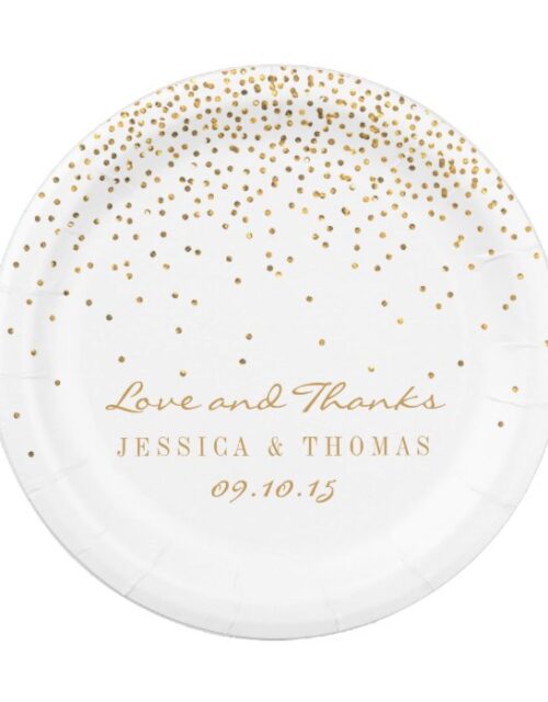 The Vintage Glam Gold Confetti Wedding Collection Paper Plate
