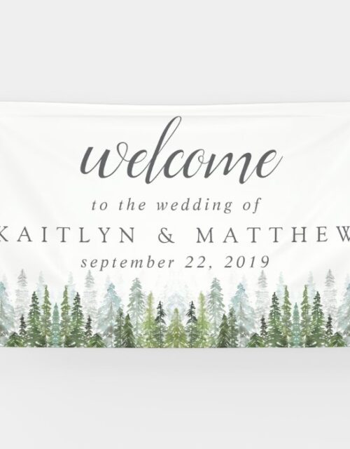 The Watercolor Pine Tree Forest Wedding Collection Banner