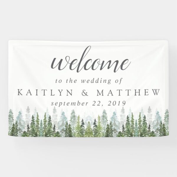 The Watercolor Pine Tree Forest Wedding Collection Banner