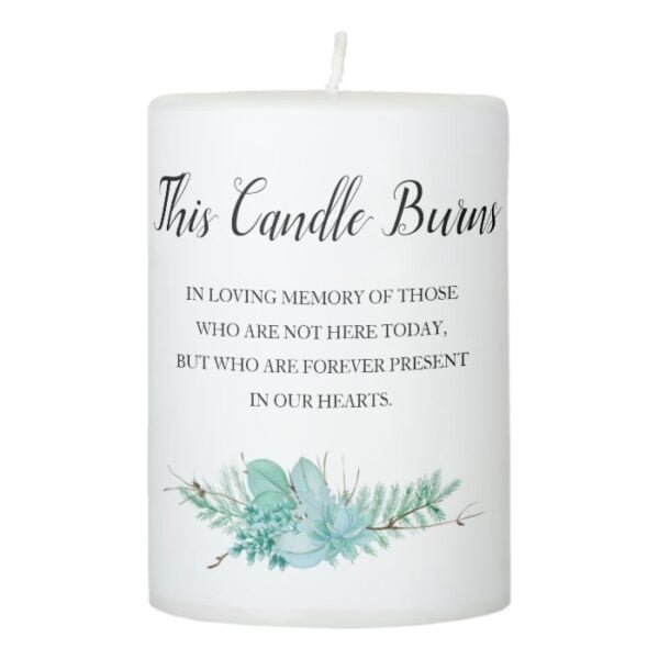 This Candle Burns Greenery Memorial Wedding