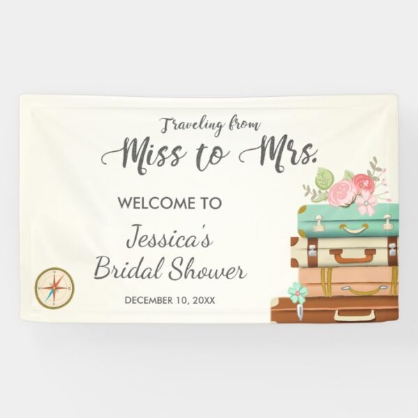 Traveling from Miss to Mrs Bridal shower banner