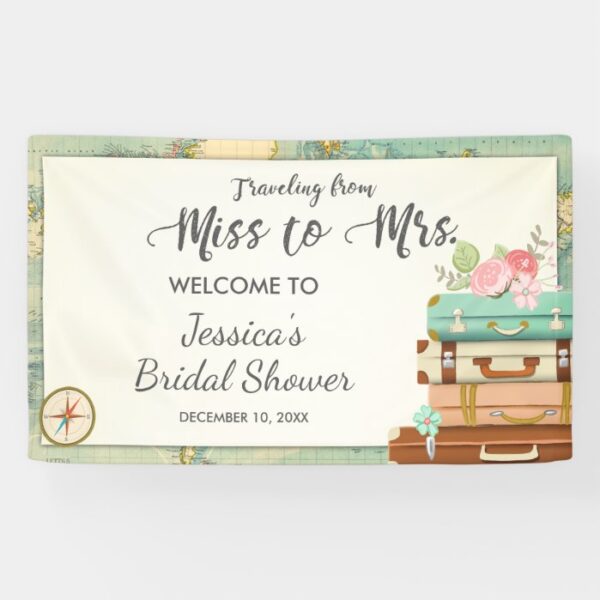 Traveling from Miss to Mrs Bridal shower banner