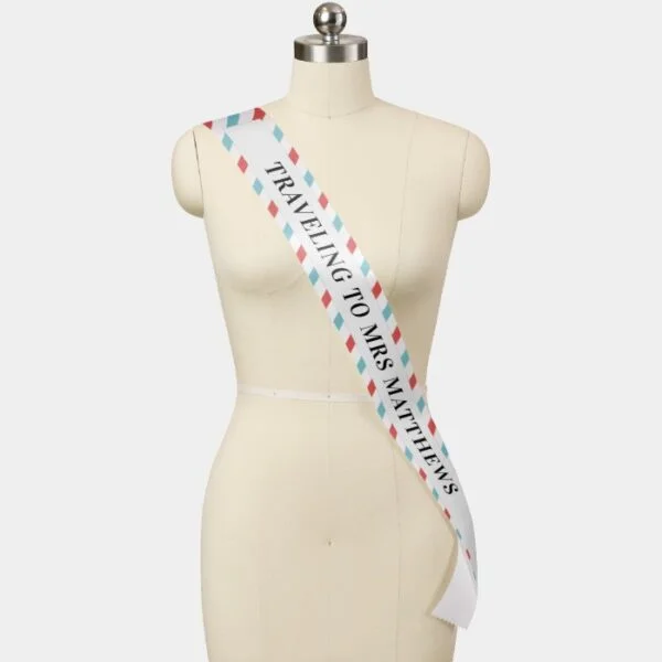 Traveling to Mrs Travel Bridal Shower Bride Party Sash