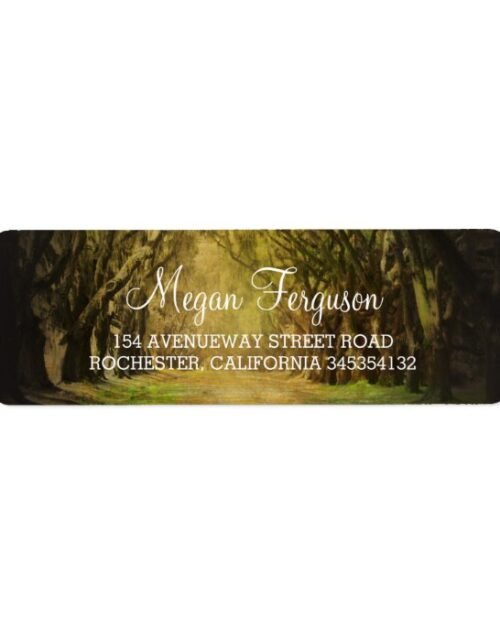 Trees path wedding label