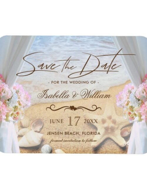 Tropical Beach Wedding Starfish Save the Date Magnet