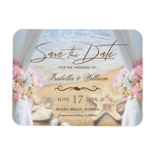 Tropical Beach Wedding Starfish Save the Date Magnet