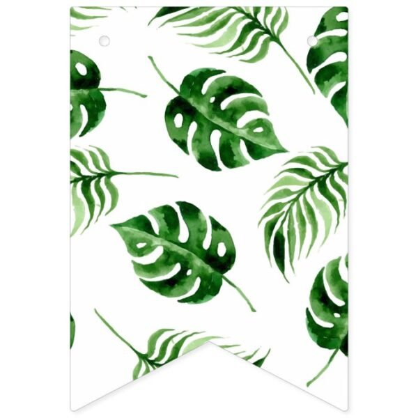 Tropical Palm Leaf Destination Wedding Bunting Flags