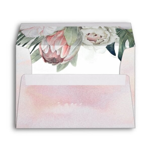 Tropical Pink Flowers Beach Celebration Envelope