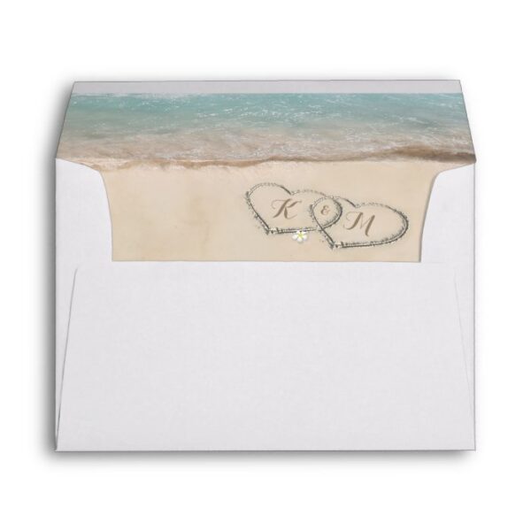 Tropical Vintage Beach Heart Shore Envelope