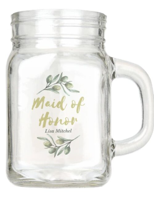 Tuscan Olive Garden- Maid of Honor Mason Jar