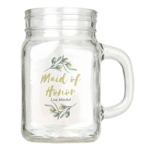 Tuscan Olive Garden- Maid of Honor Mason Jar