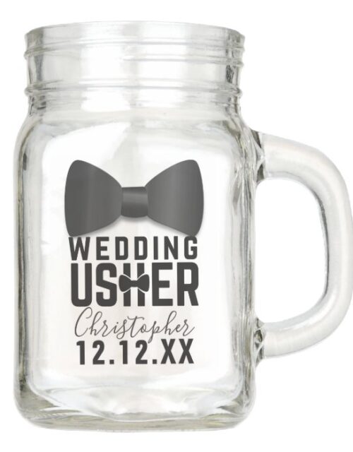 Tuxedo Wedding Usher Name Wedding Mason Jar