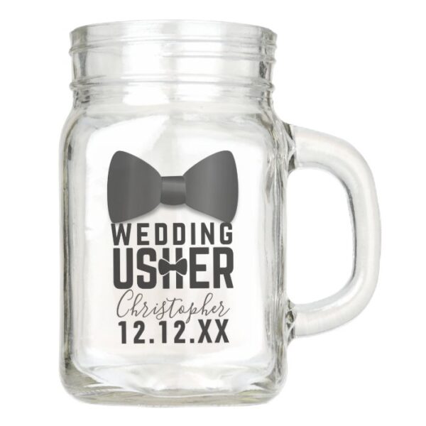 Tuxedo Wedding Usher Name Wedding Mason Jar