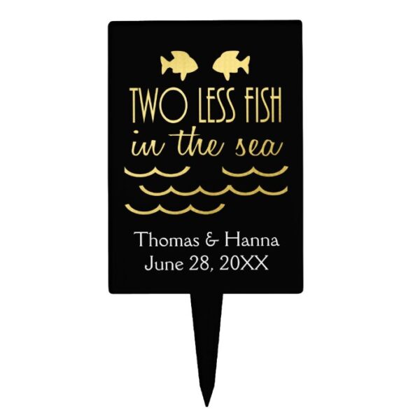 Two Less Fish in the Sea Wedding Cake Topper