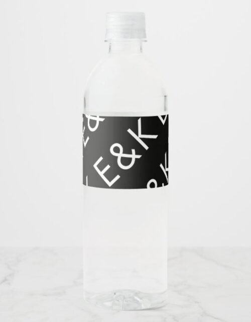 Ultra Modern Bold Big Monogram Simple Water Bottle Label