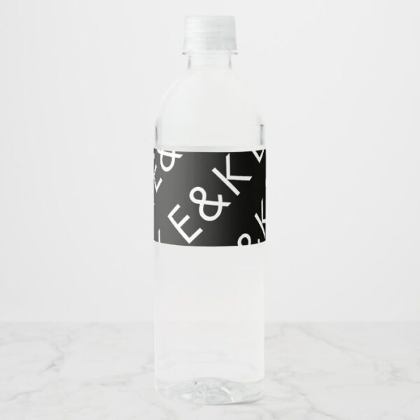 Ultra Modern Bold Big Monogram Simple Water Bottle Label