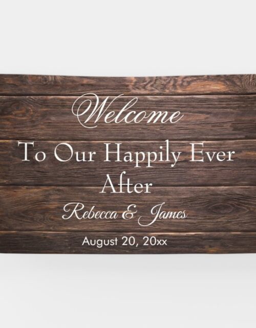 Unique Rustic Happily Ever After Wedding Banner