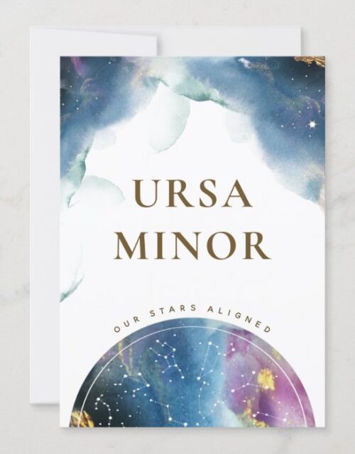 Ursa Minor Table Sign Celestial Watercolor Theme I Invitation