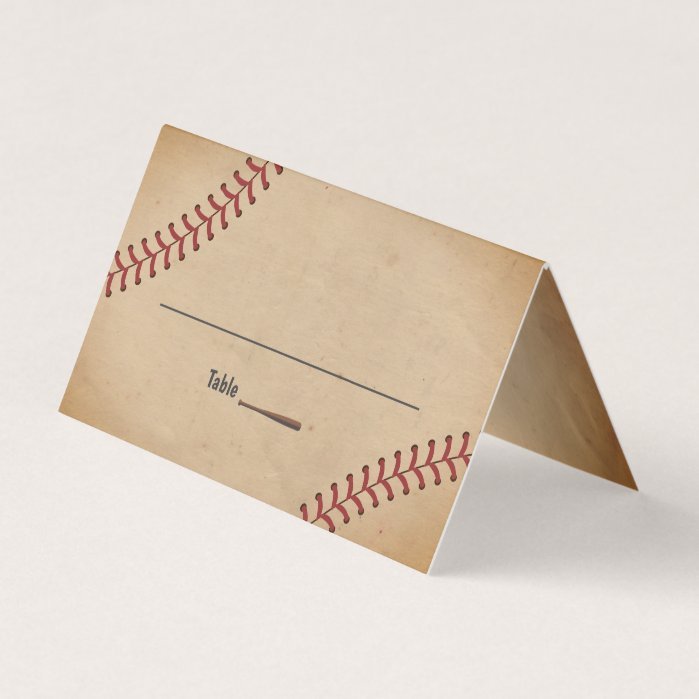 Vintage Baseball Love Sports Theme Wedding Place Card