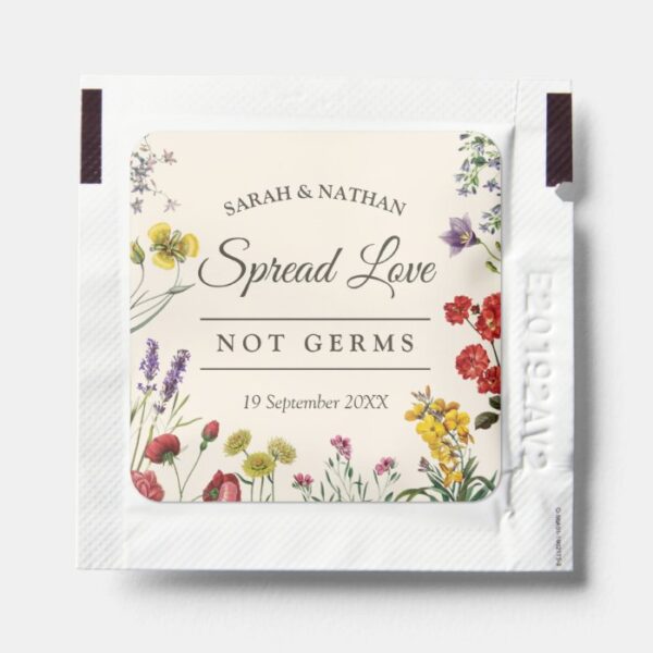 Vintage Botanical Flower Wedding Favor Hand Sanitizer Packet