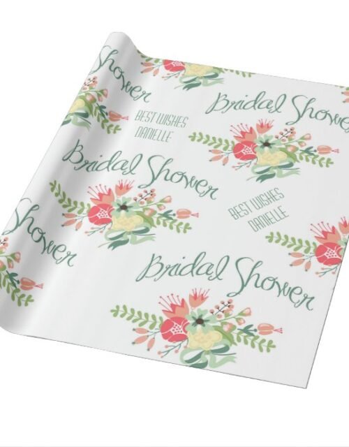 Vintage Bridal Shower Flowers Wrapping Paper