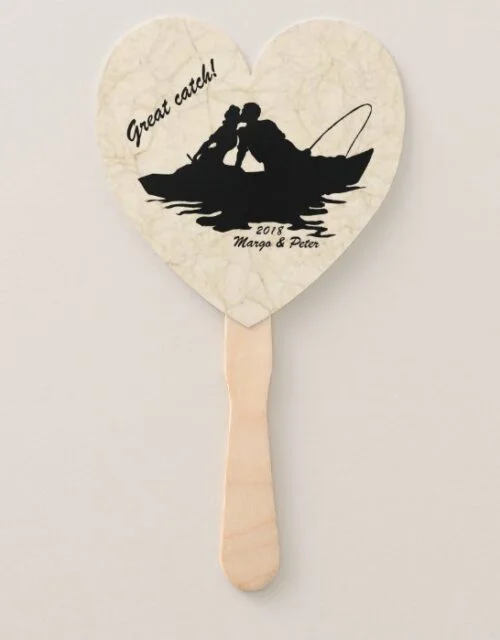 Vintage Fishing Lovers Hand Fan